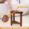 Shower Foot Rest 15 in, Acacia Shower Stool for Shaving