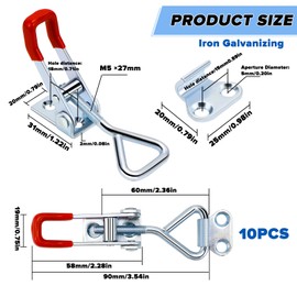 XINFAQAQ 10 Stück Spannverschluss Edelstahl Verstellbar Kistenverschluss Metall Hebel Verschluss Schwerlast 100kg Bordwandverschluss für Werkzeugkästen Kofferraum Koffer Kisten Schrank Schublade