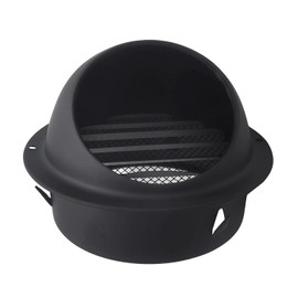 5 Inch Black Stainless Steel Circular Arc Air Vents, JSIXASO Louvered Grille Wall Vent Cover with Screen Mesh for Bathroom, Kitchen, Basement, Garage, Attic and Storage Room Ventilation