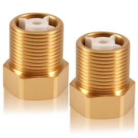 Pack of 2 Brass Check Valve 1/2 Inch, 1/2 Inch Male x 1/2 Inch Female Thread, DN15 Backflow Preventer with Internal Thread and Male Thread, Brass Check Valve Waste Water for Water Pipe, Water Heater