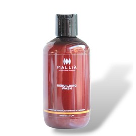 Mallià Rebuilding Wash Shampoo, Tiefenrekonstruktion für trockenes, geschädigtes und chemisch behandeltes Haar, mit pflanzlichem Keratin, 250 ml