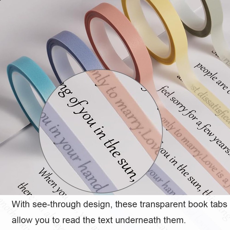 10 Rolls Highlighter Tape 6mm x 5m Transparent Highlighter Strips