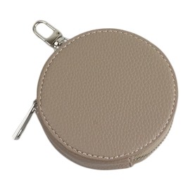 Prendre PR-MARUCASE Circle Pouch, Mini Pouch, Multi Case, Round Shape, Cute, Carabiner, Mini Pouch, Pastel, Sub Bag, Stylish, Multi, Round Pouch, Round, Simple, PU Leather, Braun
