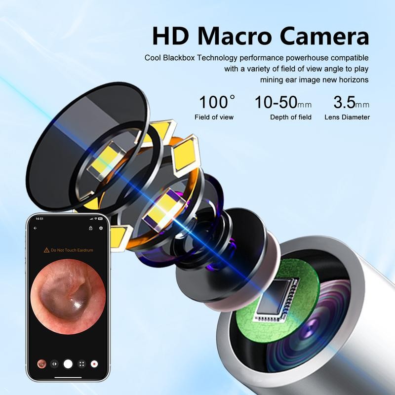 Silicone Ear Hygiene Set, HD Visual Earwax Removal Tool with