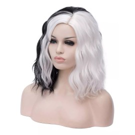 Jorla Peluca De Muchacha Corta Ondulado Bob Multicolor Pelo