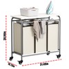 LINZINAR 3 Bag Laundry Basket Sorter Heavy Duty Rolling Lockable