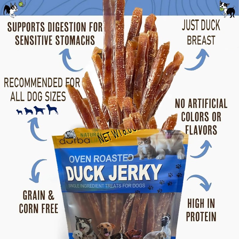 Duck Jerky Dogs Chewy Training Treats Food | Oven Roasted