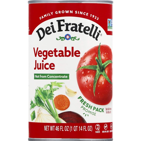 Dei Fratelli Vegetable 100% Juice, Not from Concentrate, 46oz (6 pack)
