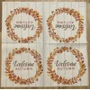 TWO Welcome Autumn Fall Leaf Leaves Paper Napkins Decoupage Thanksgiving