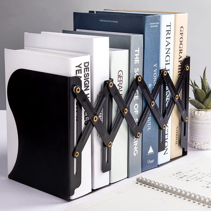 Bookstand Telescopic Bookshelf Folding Bookshelf Desktop Storage Metal Fashion Bookshelf