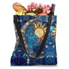 Celestial Sun Moon Stars Stained Art Effect Stain Art Blue