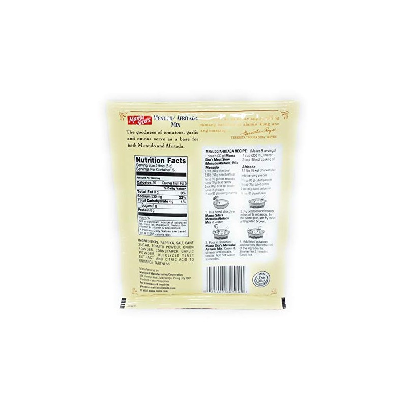 Mama Sita's Spice Mixes, Cooking Sauces & Soup Bases (Menudo/Afritada