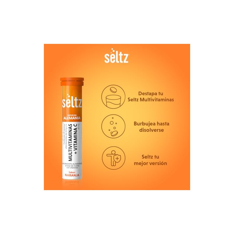 Multivitaminas + Vit. C Seltz Tabletas Efervescentes, 1 unidad, 1