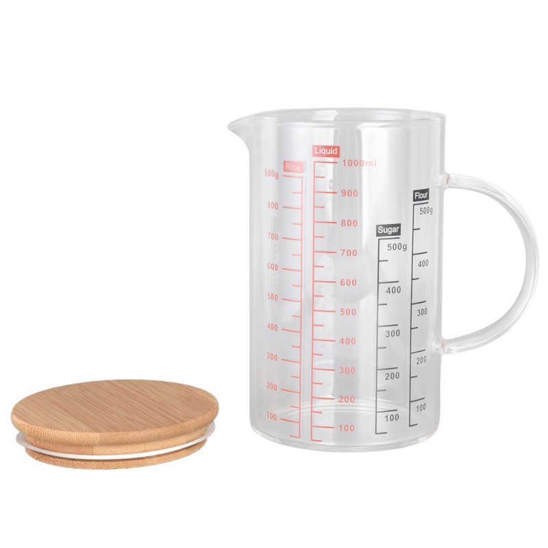 Glass Measuring Cup V Shaped Nozzle Clear Scale Comfortable Grip