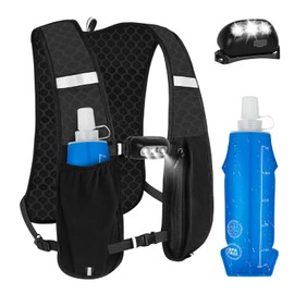 LED Running Vest with Water Bladder for Men Women, Lightweight Adjustable Hydration Backpack, Breathable Hydration Vest for Cycling, Marathon & Running