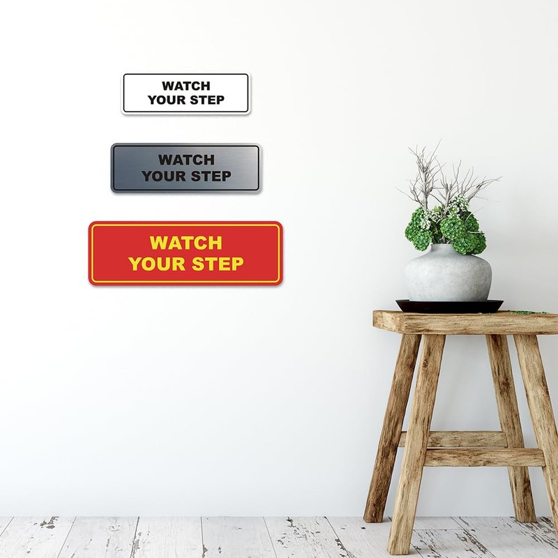 Signs ByLITA Standard Watch Your Step Sign (Red) - Large