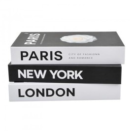 Litinliv Decorative Books, Pack of 3, Decorative Book, Book Storage Box, Decorative Books, Modern Faux Books, Decorative Boxes, Fake Books Box Display for Coffee Table/Shelves/Home/Office, Black and