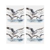 Seagulls Ceramic Coaster Set - Coastal Bird Seaside Square Set