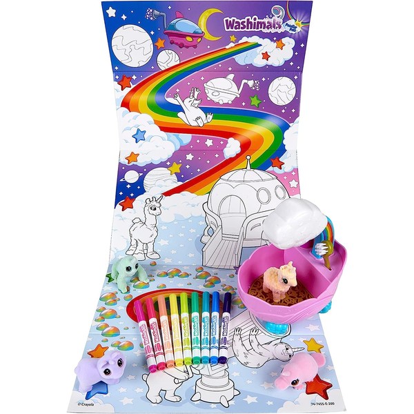 CRAYOLA Washimals Peculiar Pets Rainbow Wellness Set for Toy Figures for Painting and Bathing, Laundry Salon for Mythical Creatures, Toy for Children, Children's Toy for Children from 3 Years