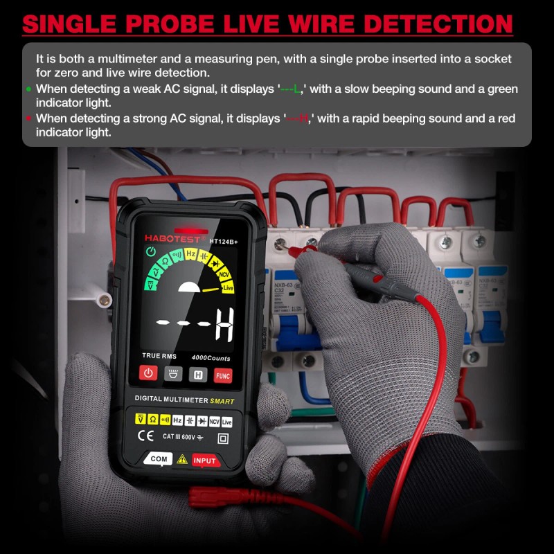 HABOTEST HT124 Series Digital Multimeter Volt Ammeter Ohm AC DC