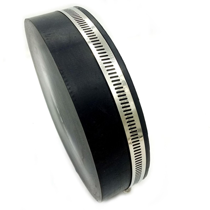 QC-106 6-in. Qwik Cap Flexible PVC Pipe Cap Black Stainless