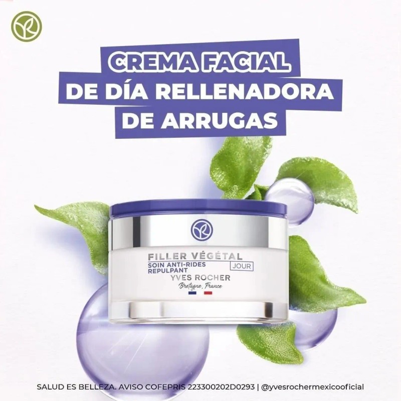 Crema Facial Dia Ácido Hialurónico Yves Rocher Filler Vegetal
