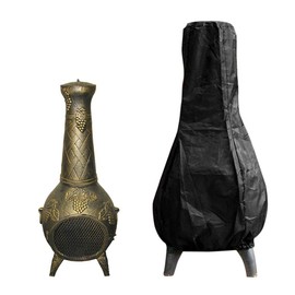 Large Chimenea Cover 122X21X61CM Heavy Duty Rip Proof 210D PVC Woven Polyester Outdoor Garden Patio Heater Rain Protector Waterproof Windproof Anti-UV Chiminea Protector for Outdoor Garden