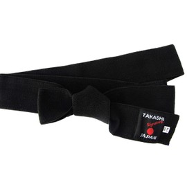 Takashi Japanese OBI-BELT Elasticated- Flexi 'KURO' Iaido- KENDO, AIKIDO Black Belt