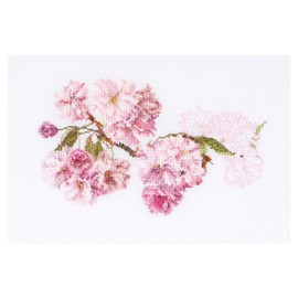 Thea Gouverneur - Cross Stitch Kit - Prunus Blossom - Linen - 36 Count - For Adults - 512