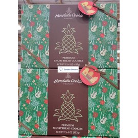 Honolulu Cookie Company Premium Shortbread Varity Cookies Gift Box 15.8oz 450g (Two Boxes)