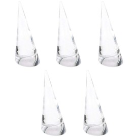 ColorfylCoco 5 Pcs Acrylic Ring Stand Cone Ring Holder Ring Holder No Hollow Ring Storage Organizer Display Clear Transparent