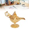 Gold Magic Genie Lamp Embossed Flowers Hollow Zinc Alloy Vintage