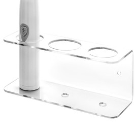 SHIDOW Wall Mount Electric Toothbrush Holder. Acrylic Self-Adhesive Toothbrush Stand with 3 Slots for Bathroom, Shower, Kitchen, Countertop Organizer