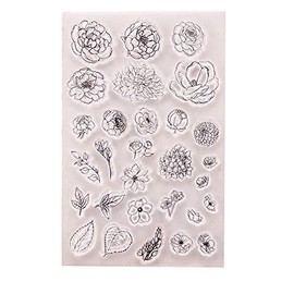 arriettycraft DIY Flower Leaves Clear Rubber Stamp for Scrapbooking Photo Album Decorative Card Making