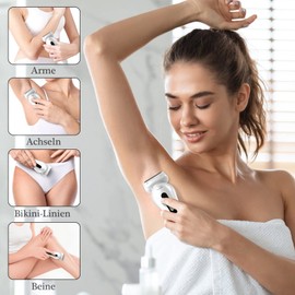 Rasierer Damen Elektrisch, Frauen Elektrorasierer mit LED Licht, Ladyshaver Damenrasierer Elektrisch, Kabelloser Nass- und Trockenrasierer für Achseln, Beine und Bikinizone, Wiederaufladbar