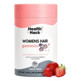Health Hack Womens Hair en Gomitas con 18 Ingredientes para Cabello, Piel y Uñas, 1140 mg de Colágeno I y III, MSM, L-Cisteína, L-Lisina, Bambú, Bioti