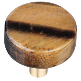 rockcloud Pack of 2 Natural Crystal Stone Tiger Eye Stone Drawer Knobs Pull Handle Cupboard Dresser Door Pull with Screws Home Decorative Furniture Hardware