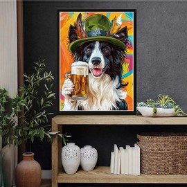 VAIIEYO - Kits de arte de diamantes para perros 5D para adultos, pintura de diamantes, kit de pintura de diamantes, taladro completo, redondo de diamantes de imitación, lona para decoración de pared