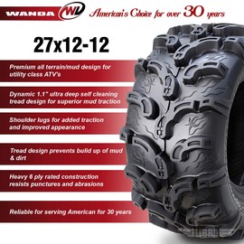 WANDA One ATV/UTV Tire 27x12-12 27x12x12 6PR 10220 Super Mud Snow