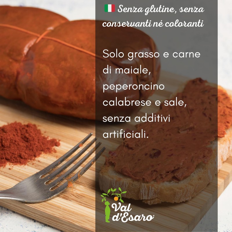 Nduja di Spilinga Insaccato - Salume Piccante Artigianale - 100%