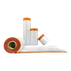 Plastic Sheeting Automotive Masking Tape – Assorted Size Multi Pack – No Residue Orange Painters Tape with Masking Plastic – Heat Resistant Car Paint Tape Masking Paper 65 Feet (3, 59 x 35 x 18 Inch)