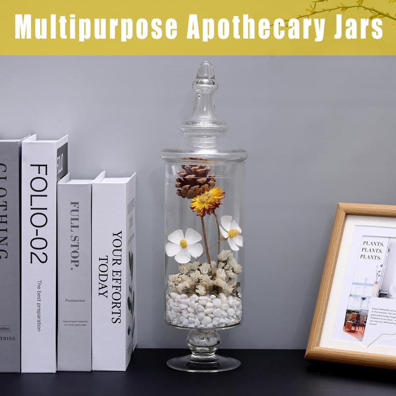 Apothecary Jars Glass Decorative Candy Jars,Candy Buffet Display, Elegant Storage