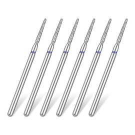 6 PCS Needle Shaped Cuticle Drill Bits 3/32" 2mm Nail Drill Bits with Storage Case Small Cuticle Clean Nails Drills Bit Safety Under Nails Cleaner for Nail Prep
