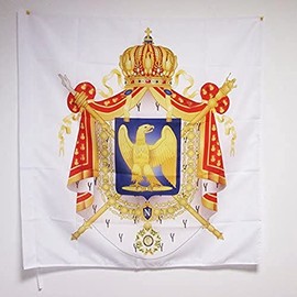 AZ FLAG Imperial Napoleon III Coat of arms Second French Empire Flag 3' x 3' for a pole - France - Imperial Bonapartist flags 90 x 90 cm - Banner 3x3 ft with hole