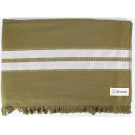 Bersuse 100% Baumwolle - Cascais Türkisches Handtuch - Pestemal Frottee Handtuch - 90x170 cm, Khaki