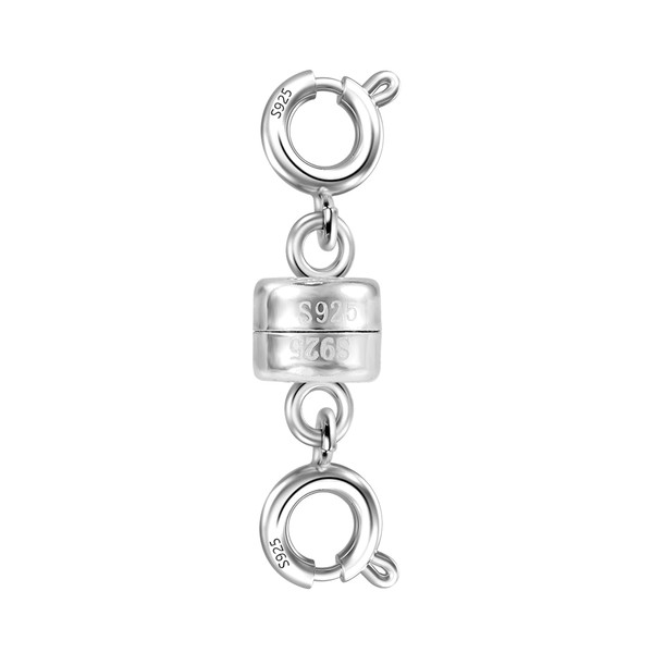Magnetic Necklace Clasps Magnetic Sterling Silver Double Lobster Clasps Sterling Silver 925 Magnetic Jewelry Clasps, Necklace Bracelet Closures Connector Necklace Extender Clasps Jewelry Making