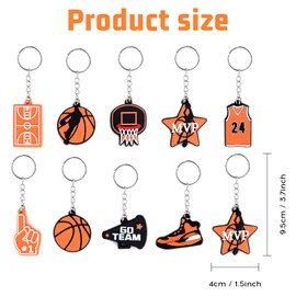 MJFENDAI Pack of 10 Basketball Keyrings, Mini Key Pendants Basket Ball, Basketball Key Chain for Backpacks Party Children Birthday Christmas Party Gift