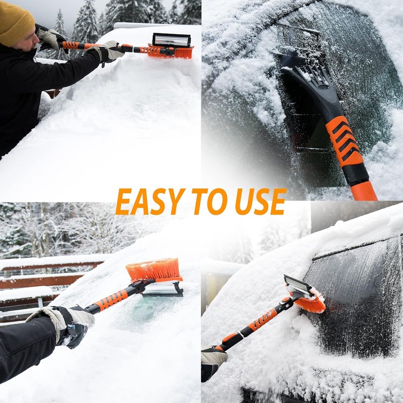 ZONETECH Snow Scraper for Windshield and Ice Removal (35" Extendable
