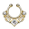 Piercingfaktor® Fake Piercing Universal Ring Septum Vintage Tribal with Zirconia