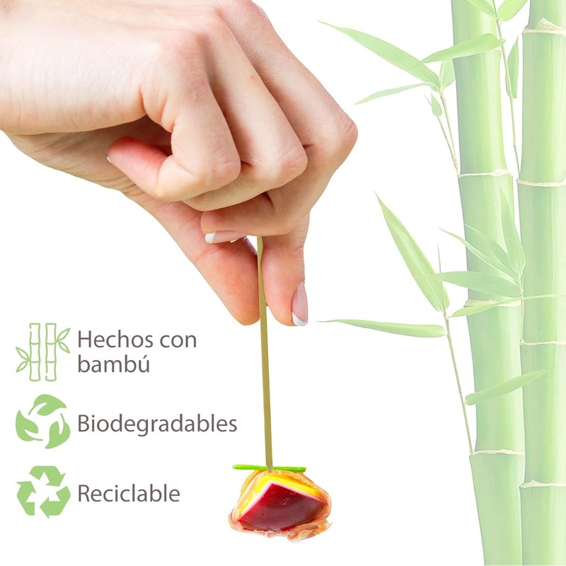 100 PCS Bamboo Cocktail Picks, Toothpicks for Appetizers, Bamboo Skewers,
